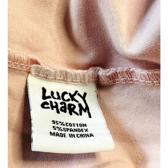 Lucky Charm Pink Tee Shirt With Embrodered Bunny Women's Size M - Picture 6 of 7